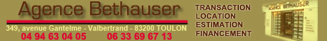 Agence Bethauser à Toulon Ouest, achat, vente, location et financement.