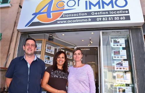 Laurent, Karin et Adeline, l'équipe d'Acor Immo Six-Fours