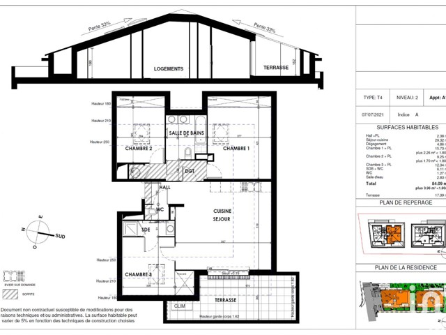 Vente  Appartement T4  de 84 m² à Cogolin 414 000 euros Réf: SFN-1074987-5