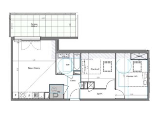 Vente  Appartement T3  de 57 m² à Cogolin 300 720 euros