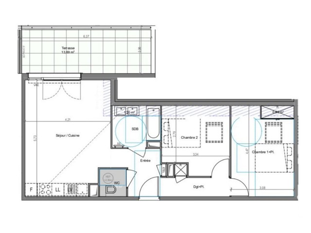 Vente  Appartement T3  de 57 m² à Cogolin 300 720 euros Réf: SFN-1720515-2