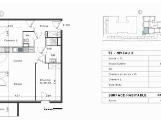 Vente  Appartement F3  de 62 m² à Fréjus 308 000 euros