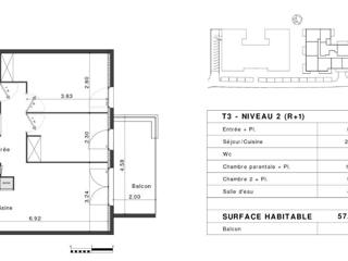 Vente  Appartement F3  de 58 m² à Fréjus 289 000 euros