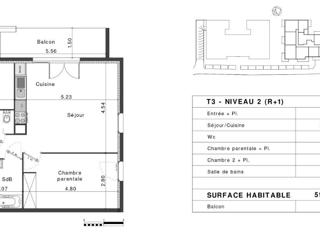 Vente  Appartement T3  de 60 m² à Fréjus 305 000 euros