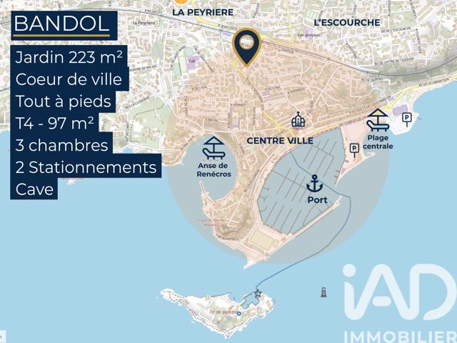 Vente  Appartement F4  de 97 m² à Bandol 475 000 euros Réf: SFN-1937194
