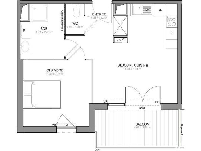 Vente  Appartement T2  de 42 m² à Draguignan 188 500 euros Réf: SFN-1196096-4