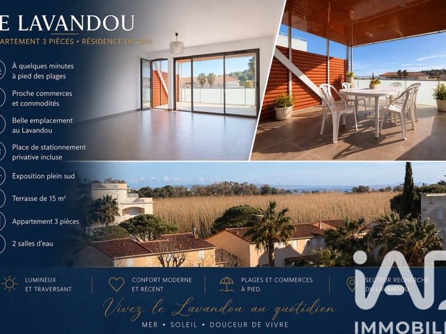 Vente  Appartement F3  de 66 m² au Lavandou 395 000 euros Réf: SFN-1960152