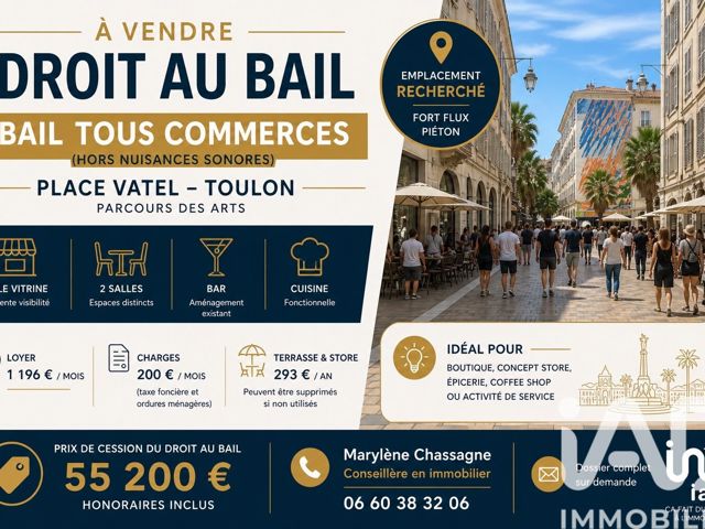 Vente  Local commercial de 62 m² à Toulon 55 200 euros Réf: SFN-2010428