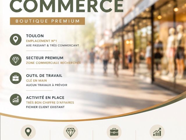 Vente  Local commercial de 170 m² à Toulon 225 200 euros Réf: SFN-2033950