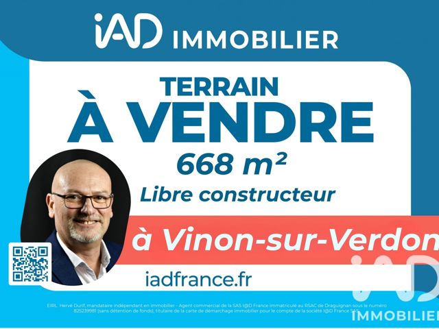 Vente  Terrain de 668 m² à Vinon sur Verdon 140 000 euros Réf: SFN-2020725