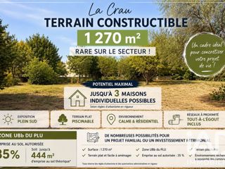 Vente  Terrain de 1270 m² à La Crau 520 000 euros