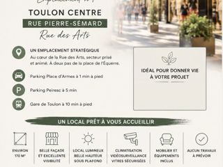 Vente  Local commercial de 170 m² à Toulon 110 000 euros Réf: SFN-2088793