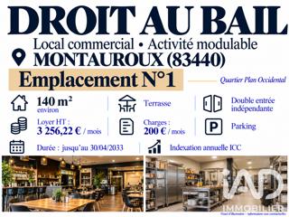 Vente  Local commercial de 140 m² à Montauroux 165 000 euros Réf: SFN-2130541