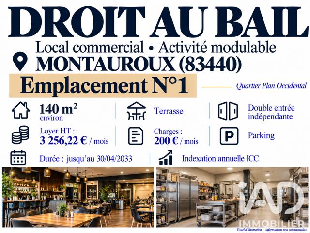Vente  Local commercial de 140 m² à Montauroux 165 000 euros Réf: SFN-2130541
