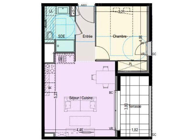 Vente  Appartement F2  de 43 m² à Fréjus 242 000 euros Réf: SFN-2139043-3